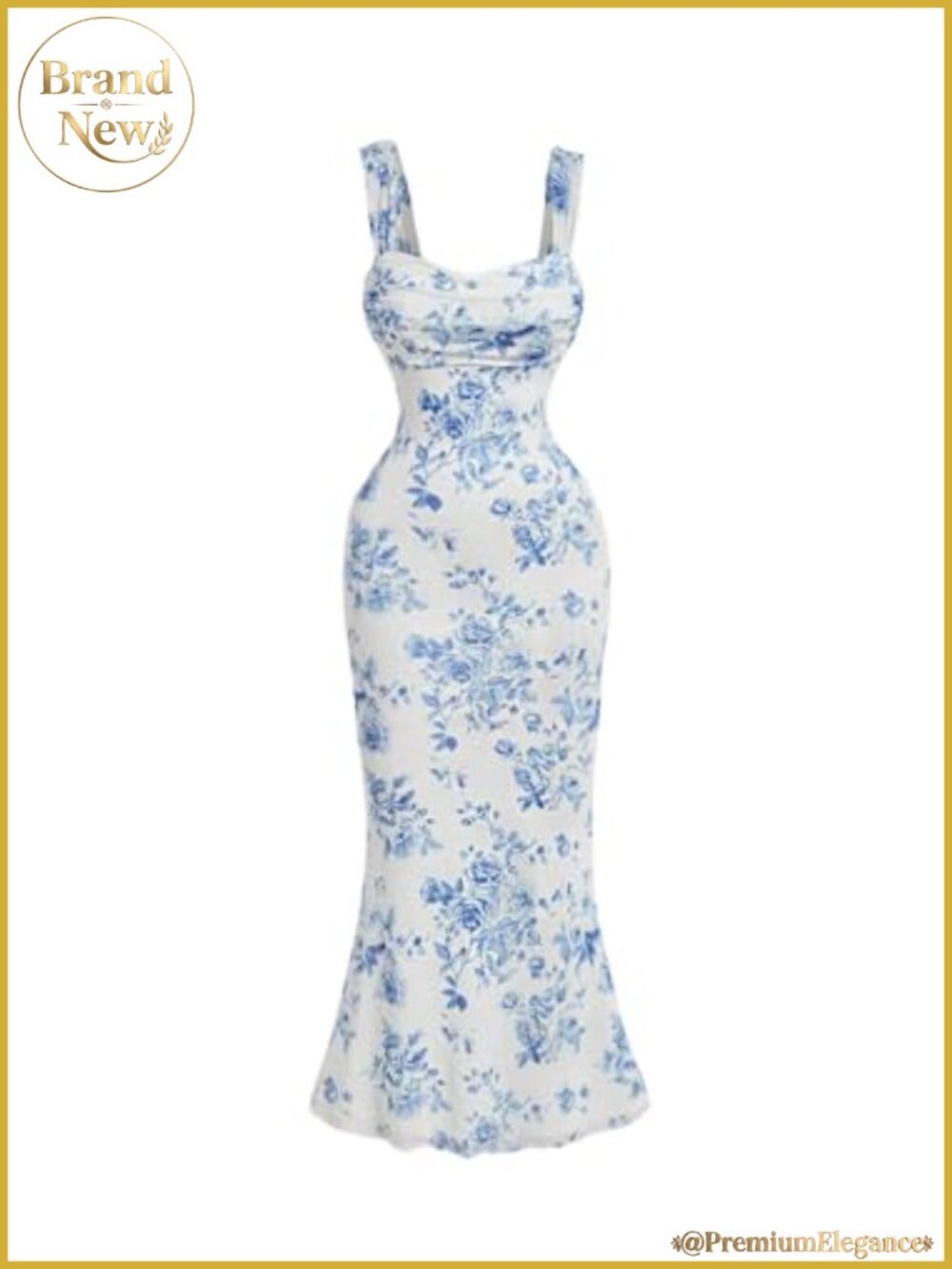 Floral Midi Dress Ruched Bust Mesh Lace Ruffle Wedding Guest Cocktail